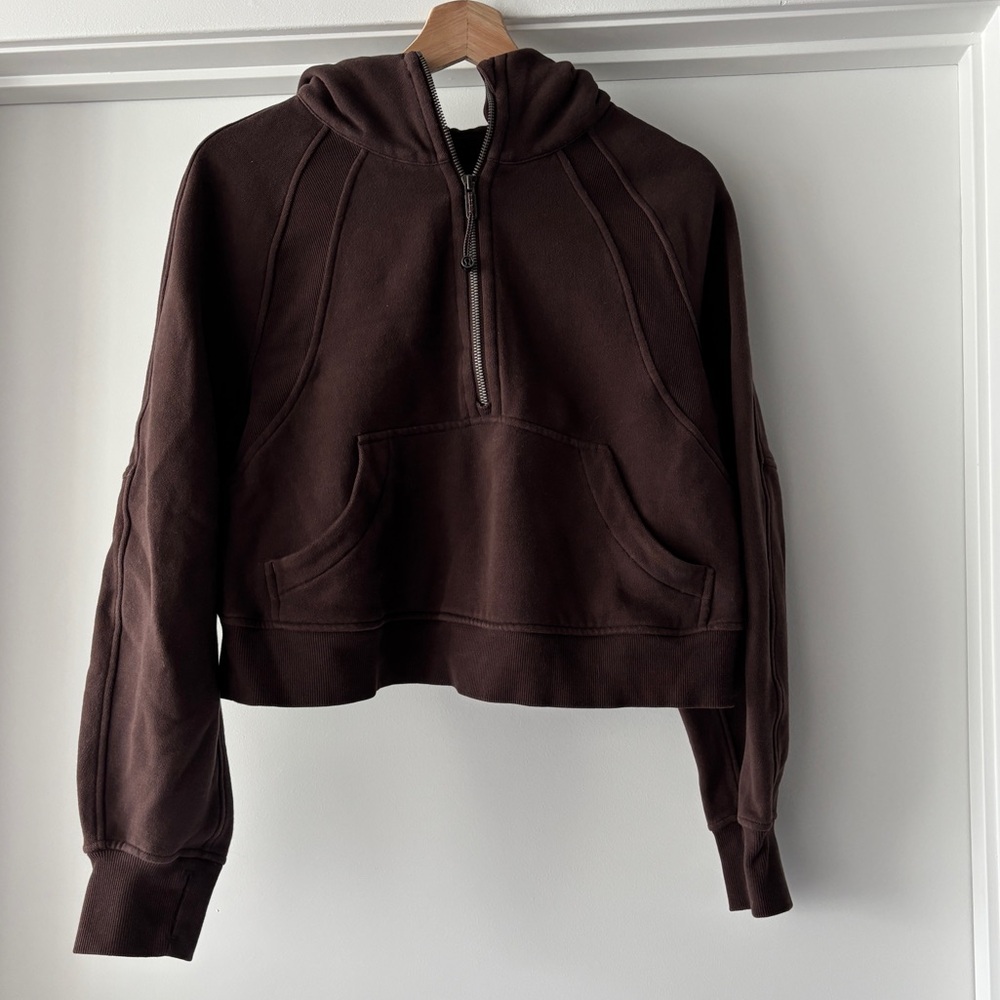 Lululemon Brown Cropped Scuba Hoodie